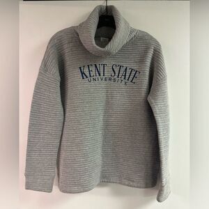 Kent State University Gray Funnel Neck Sweatshirt with Pockets Size S